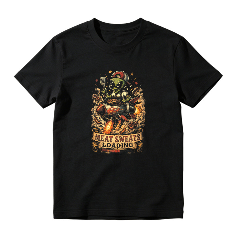 Meat Sweats Loading Zombie Chef Grilling Barbecue Funny Foodie Unisex Classic T-shirt