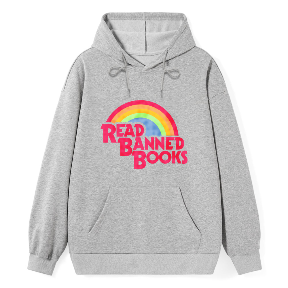 Wardrobecart Read Banned Books Rainbow Design Unisex Classic Hoodie