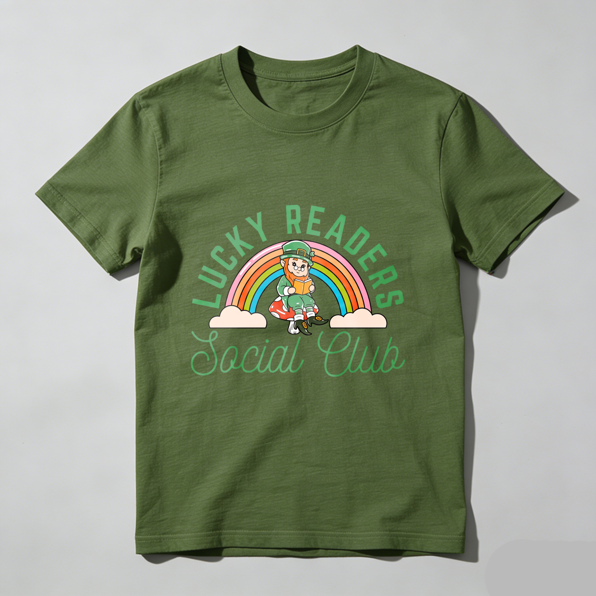 Wardrobecart Lucky Readers Social Club Rainbow Leprechaun tshirt