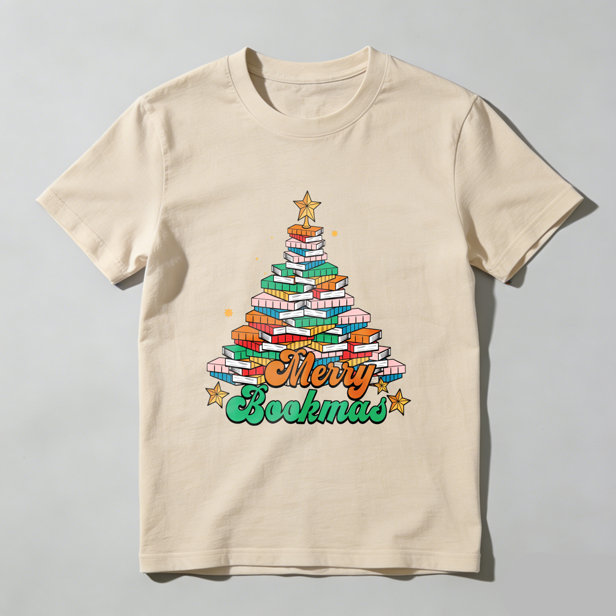 Wardrobecart Merry Bookmas Tree Made Of Books Tshirt