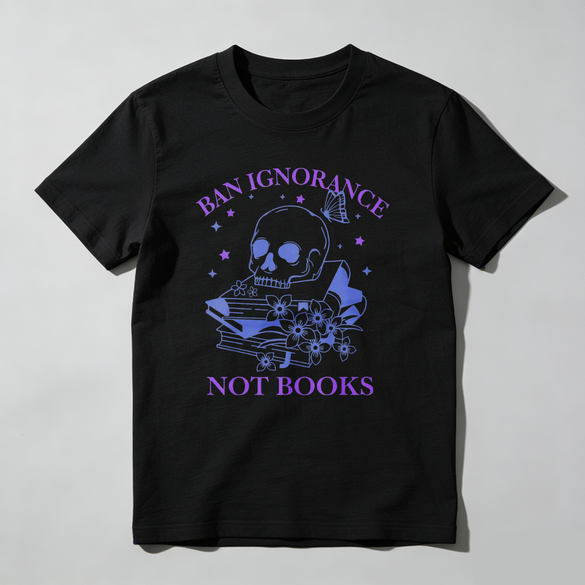 Wardrobecart Ban Ignorance Not Books Skull And Books Tshirt