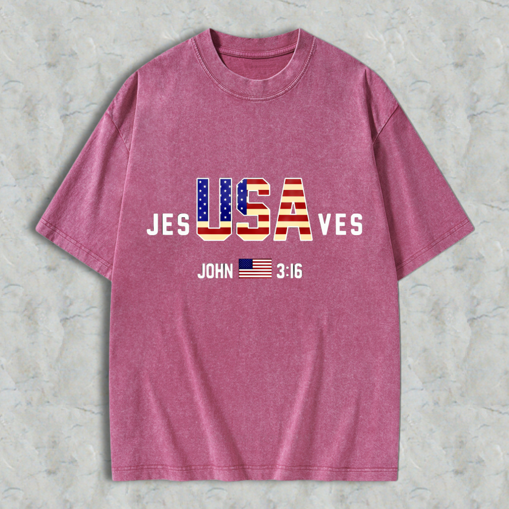 Jesus Usa Loves John 316 Washed T-shirt