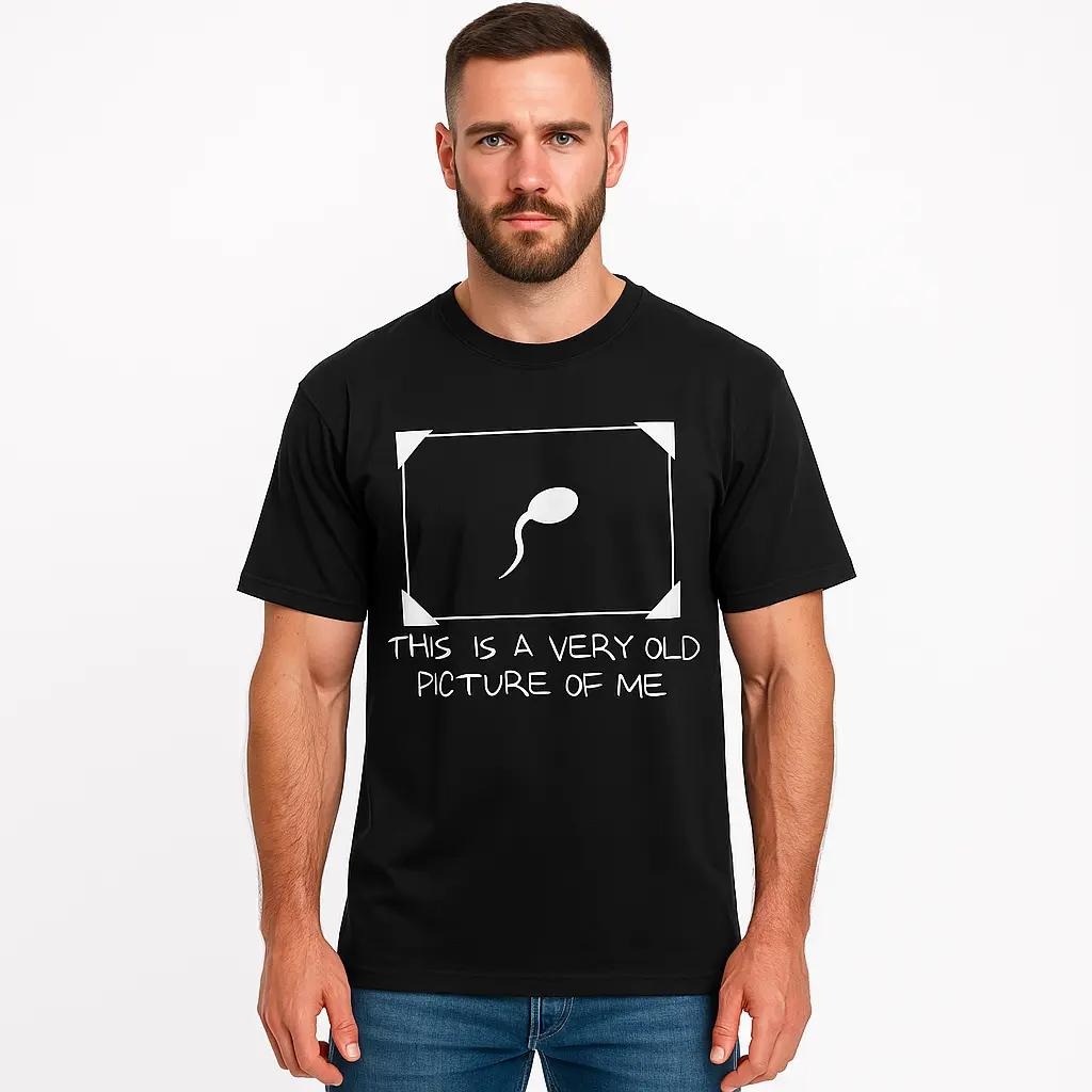 Reproductive Cell Graphic & 'Very Old Picture of Me' Slogan Men's Funny T-Shirt