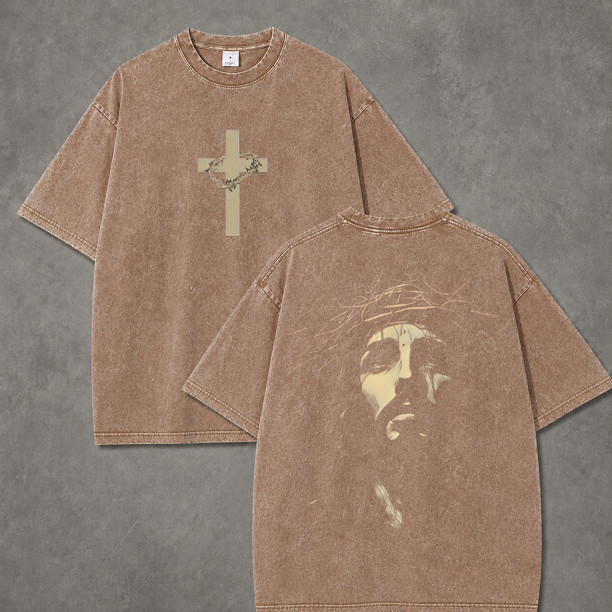 Retro Acid Wash Jesus Christ Art Print T-Shirt