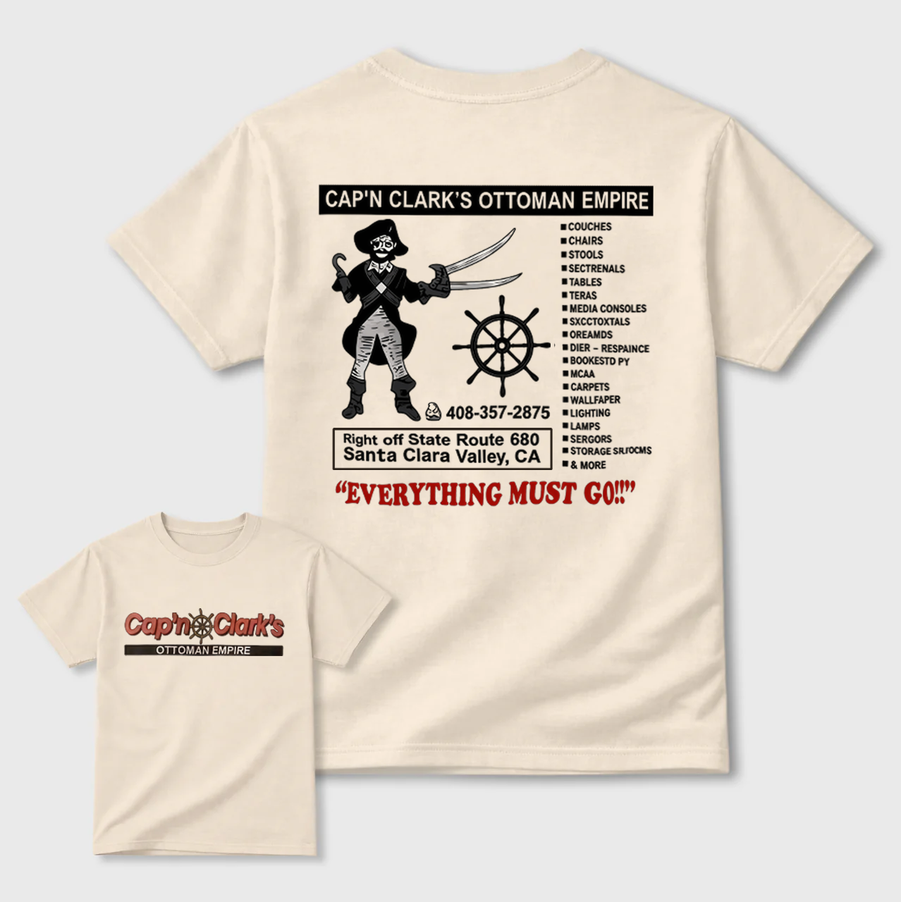 Cap'n Clark's Ottoman Empire Funny Pirate T-Shirt