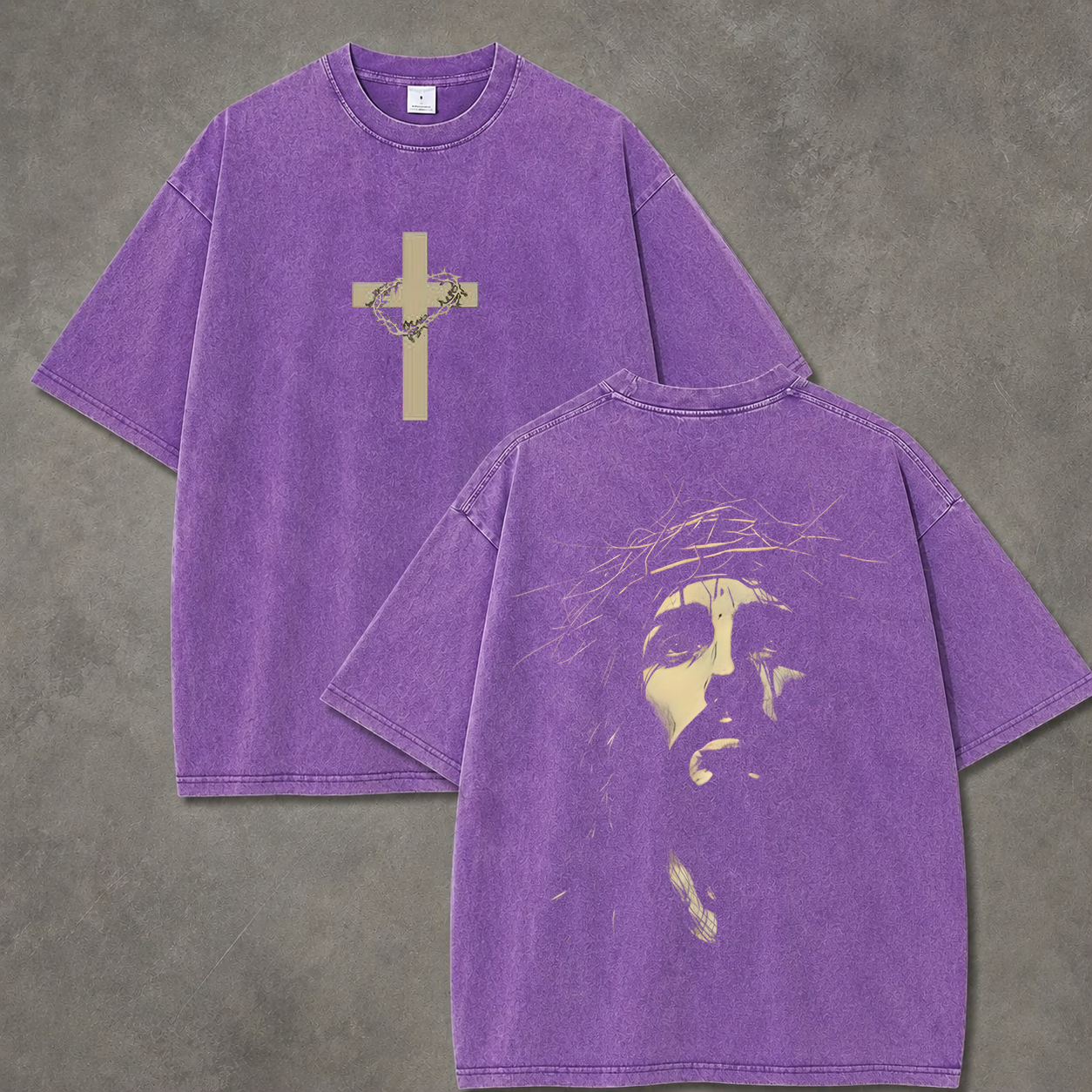 Retro Acid Wash Jesus Christ Art Print T-Shirt
