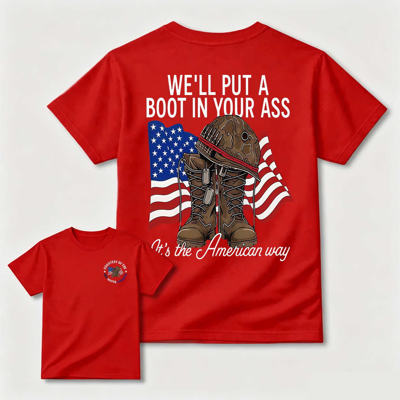 Bold American Military Graphic Tee – Show Your Patriot Pride!