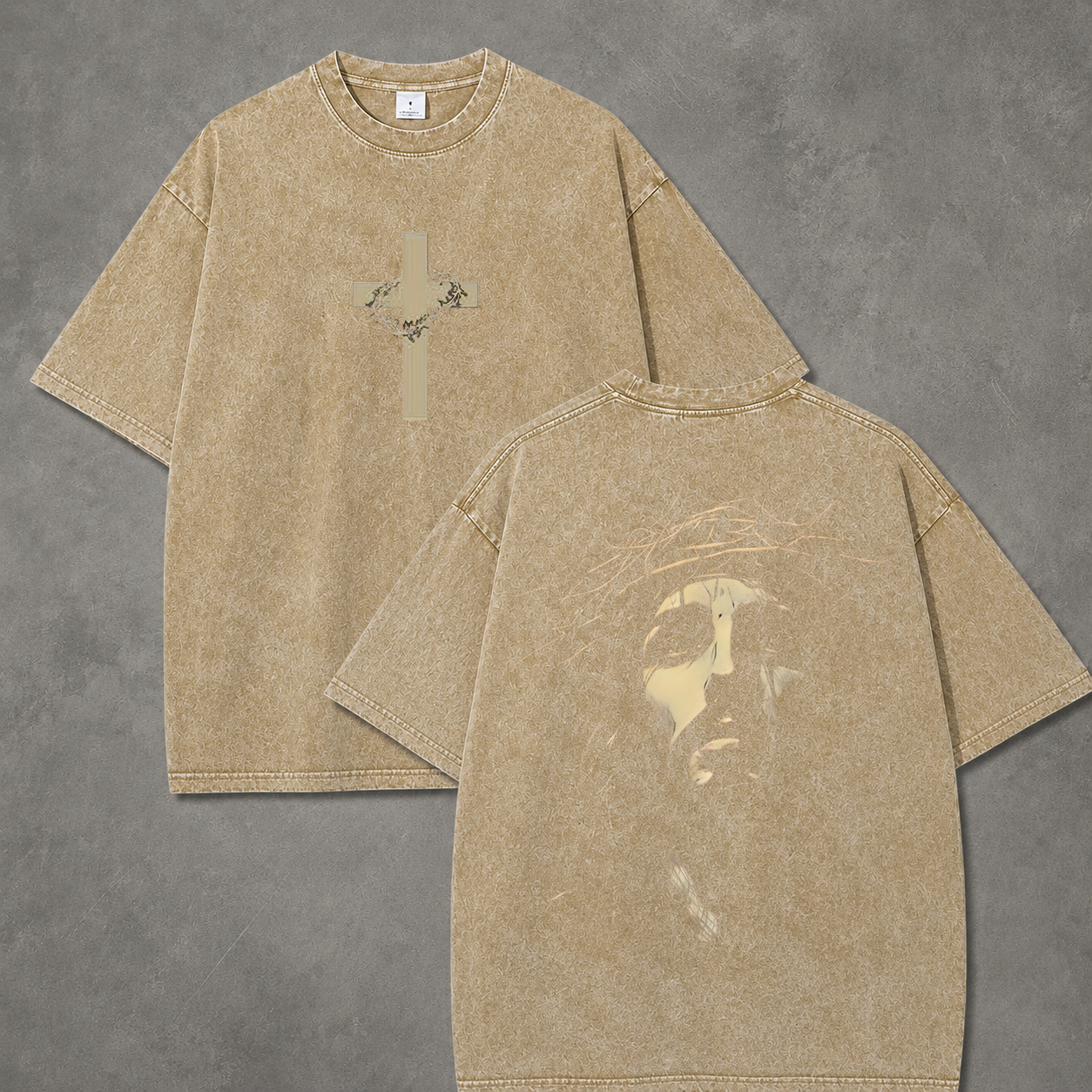 Retro Acid Wash Jesus Christ Art Print T-Shirt