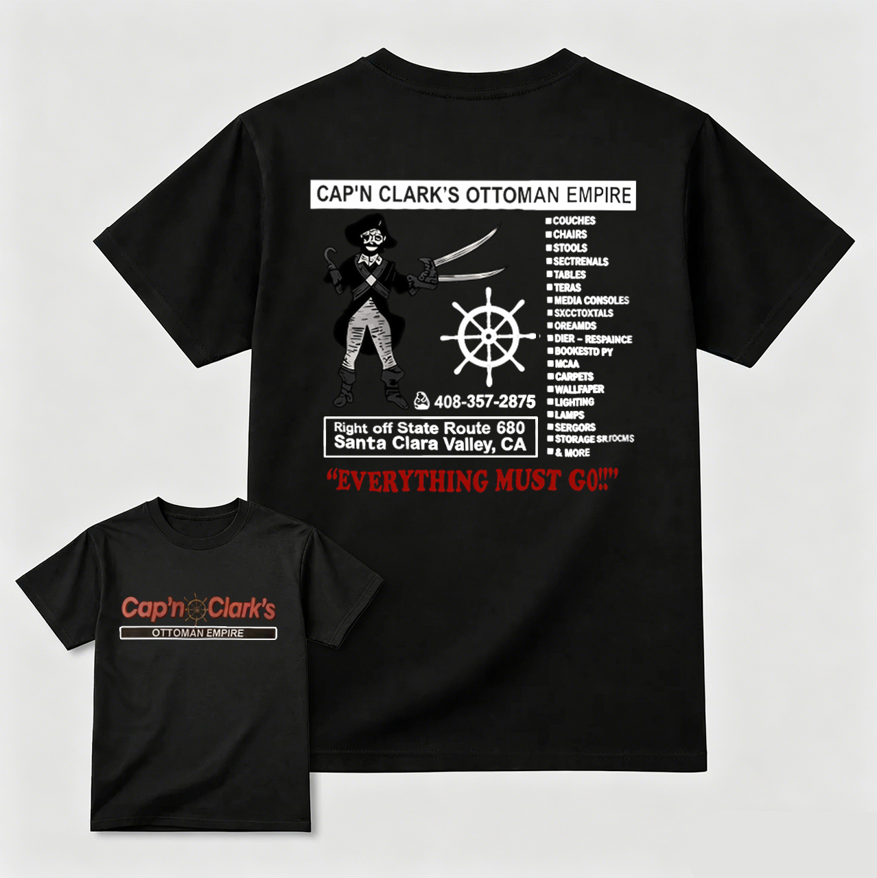 Cap'n Clark's Ottoman Empire Funny Pirate T-Shirt