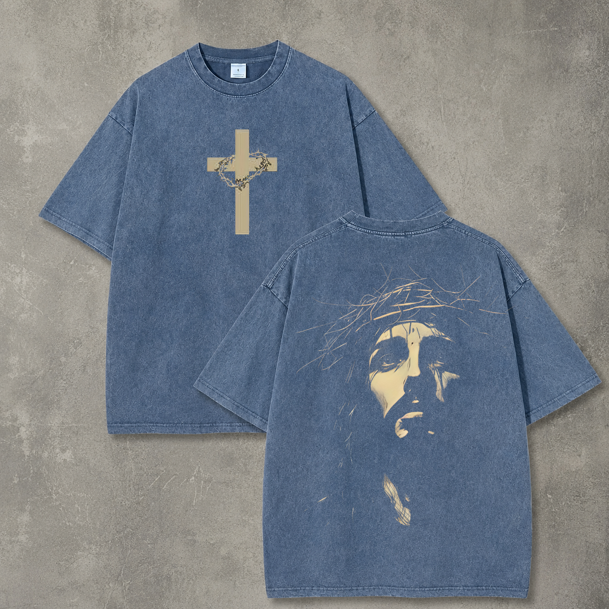 Retro Acid Wash Jesus Christ Art Print T-Shirt