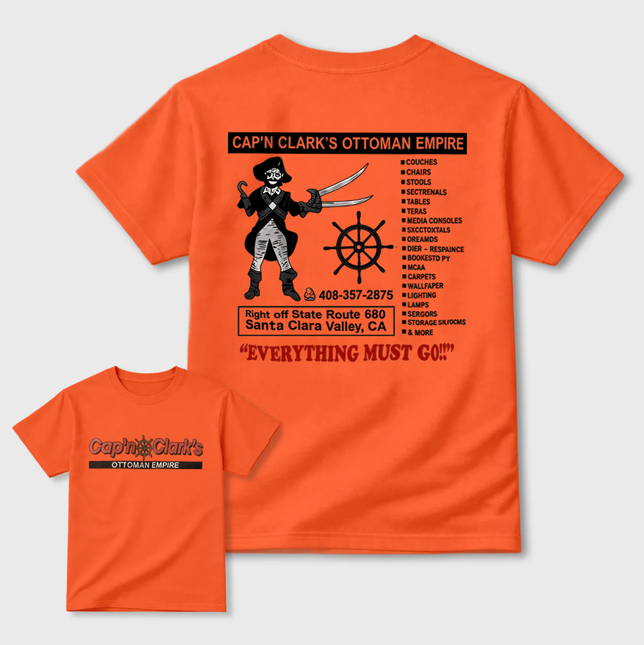 Cap'n Clark's Ottoman Empire Funny Pirate T-Shirt