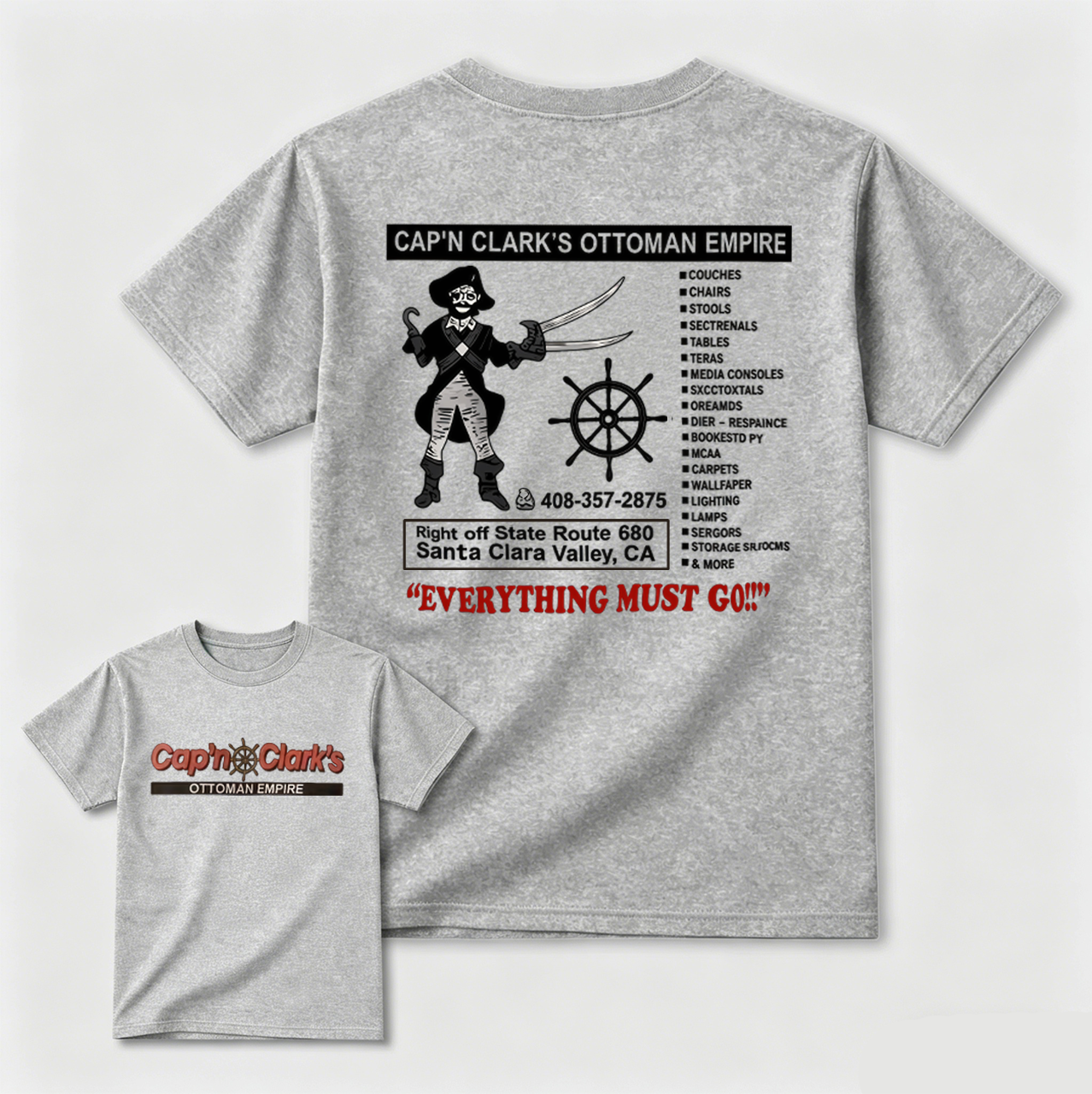 Cap'n Clark's Ottoman Empire Funny Pirate T-Shirt