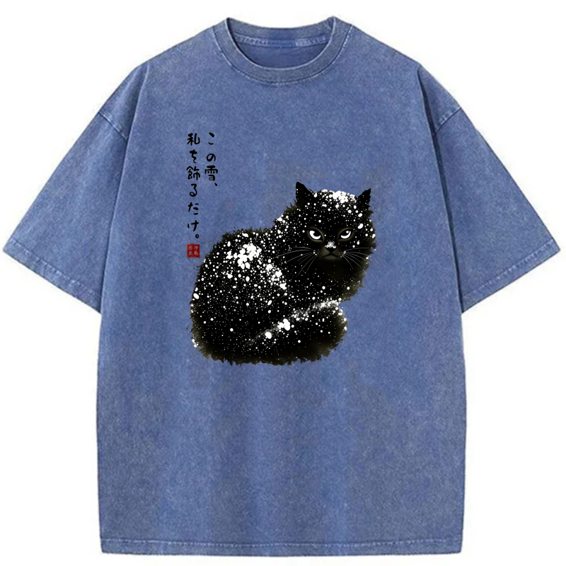 White Cat With Japanese Text And Red Seal tshirt 100% cotton