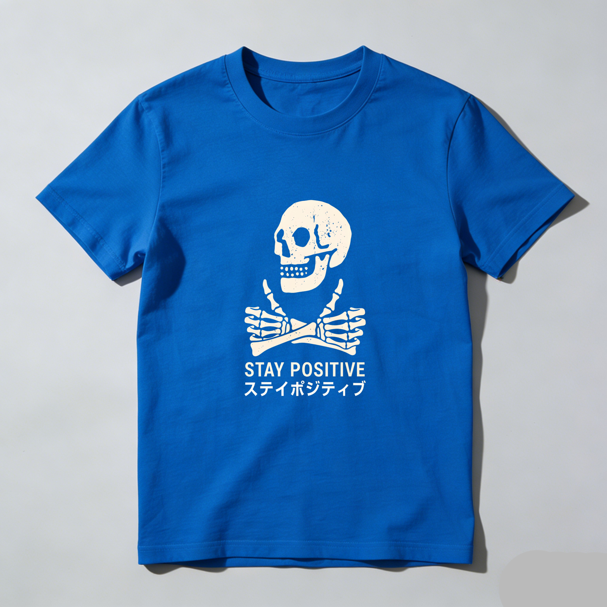 Skull With Crossed Bones And Text tshirt 100% cotton