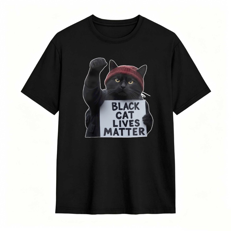 Black Cat Lives Matter tshirt 100% cotton