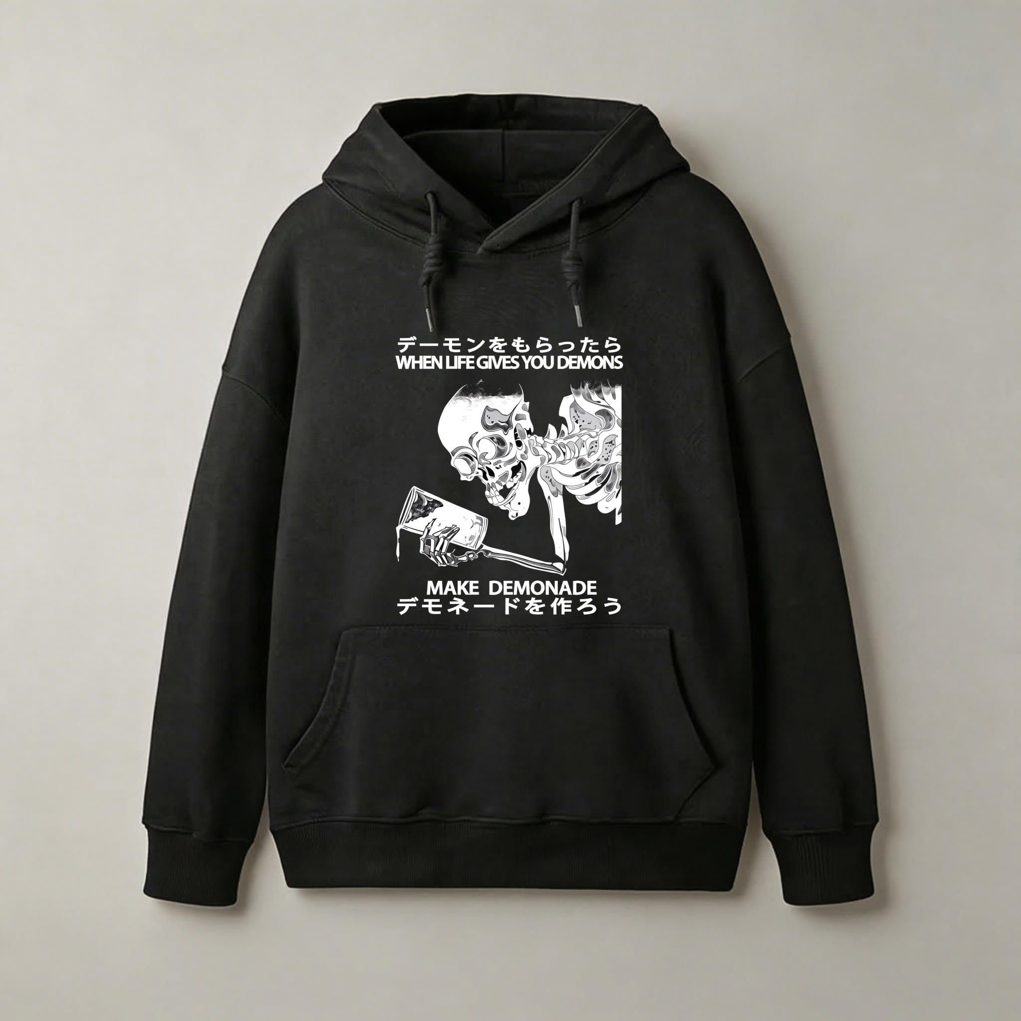 When Life Gives You Demons Make Demonade Hoodie With Skull And Axe Design