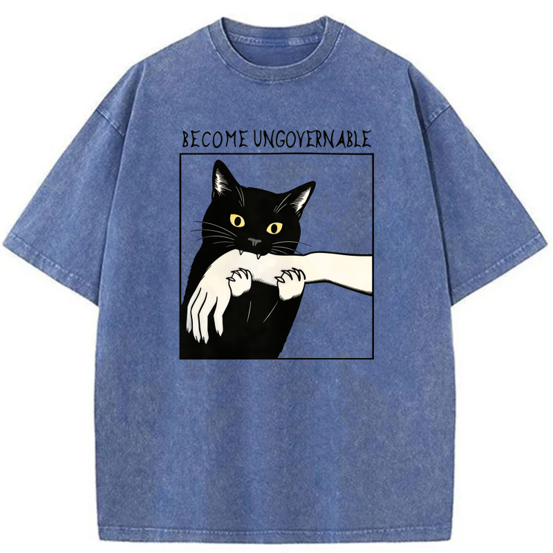 Black Cat Holding Human Arm tshirt 100% cotton