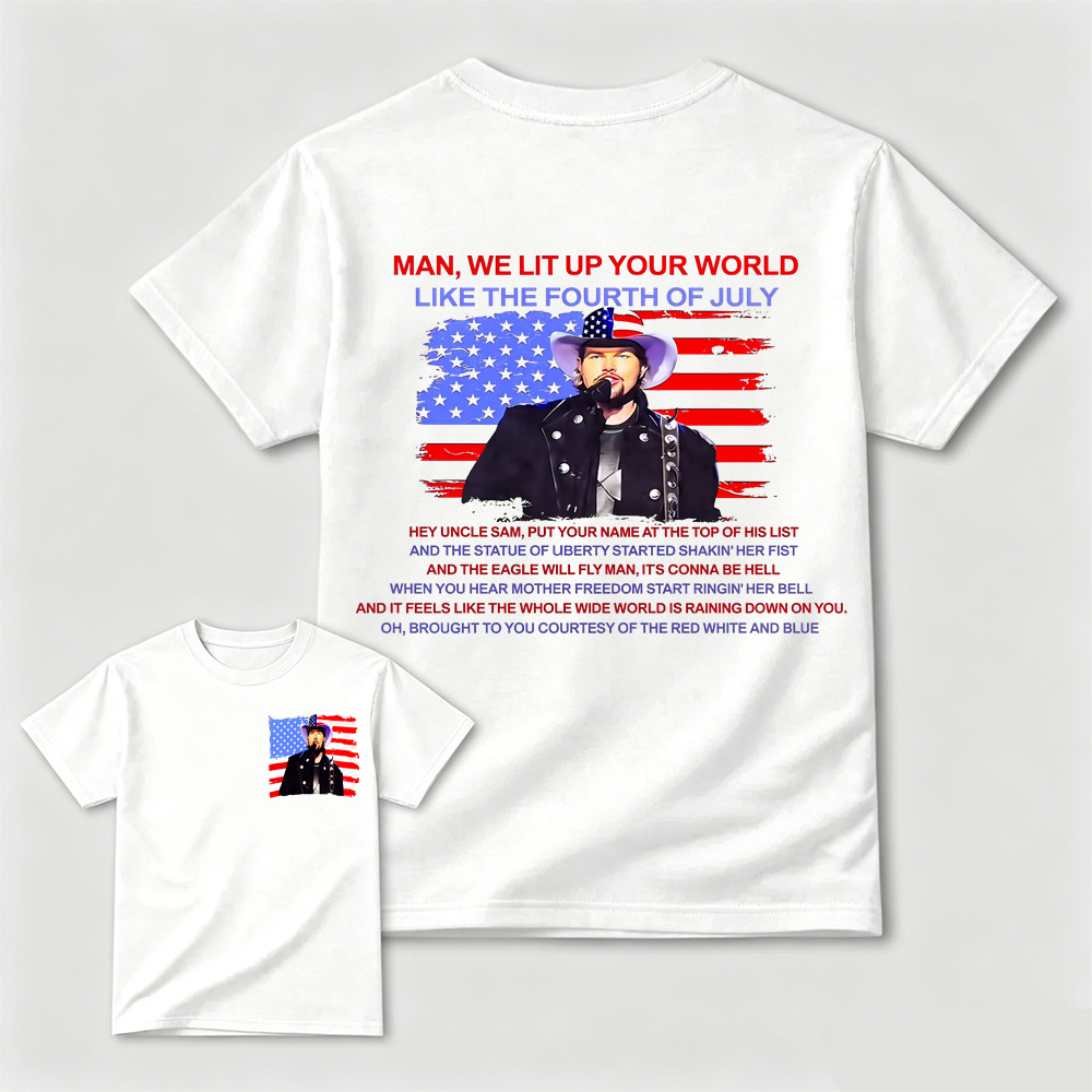 Rural American Independence Day Patriotic Music Graphic Short Sleeve T-shirt