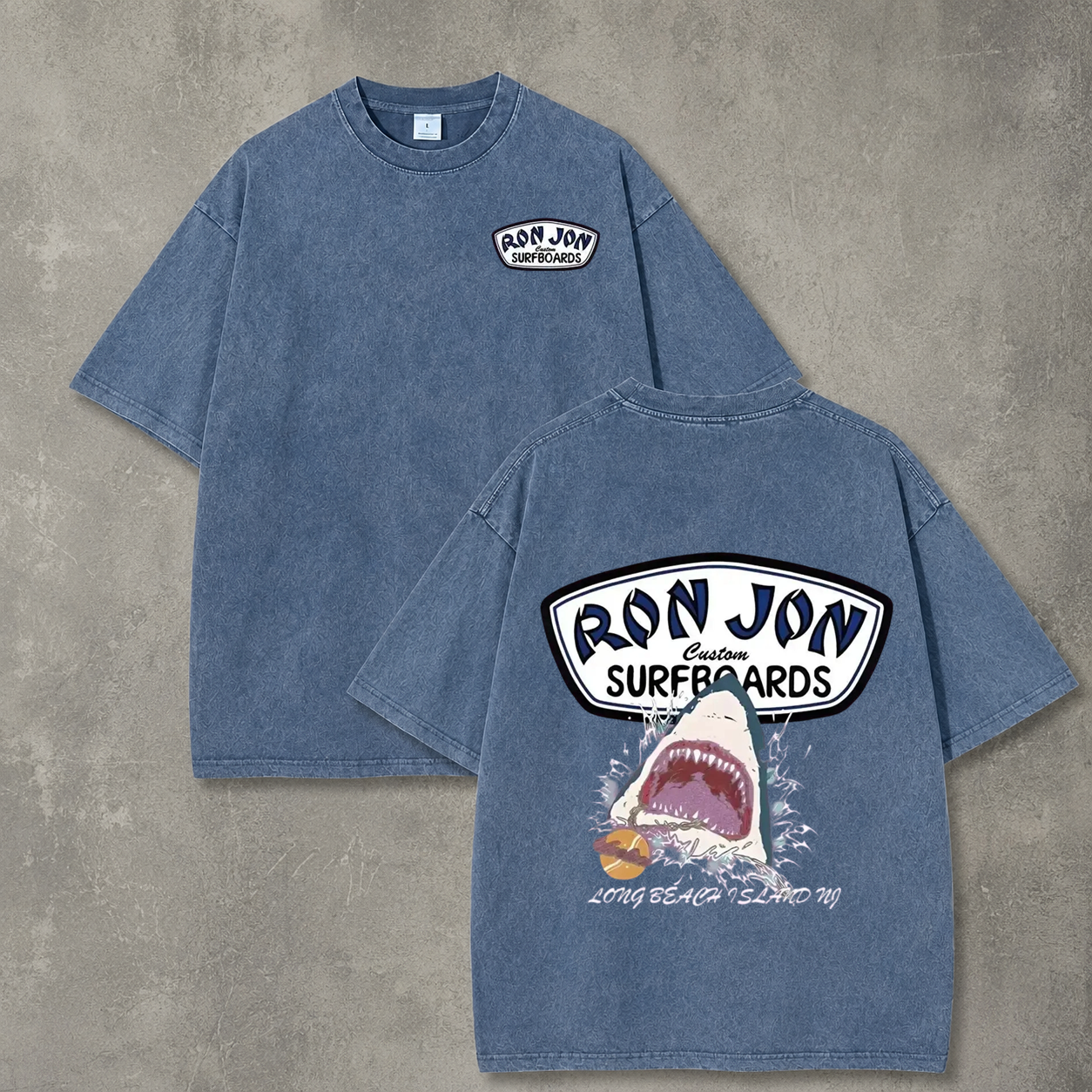 Ocean Shark Summer Vacation Streetwear Washed T-Shirt