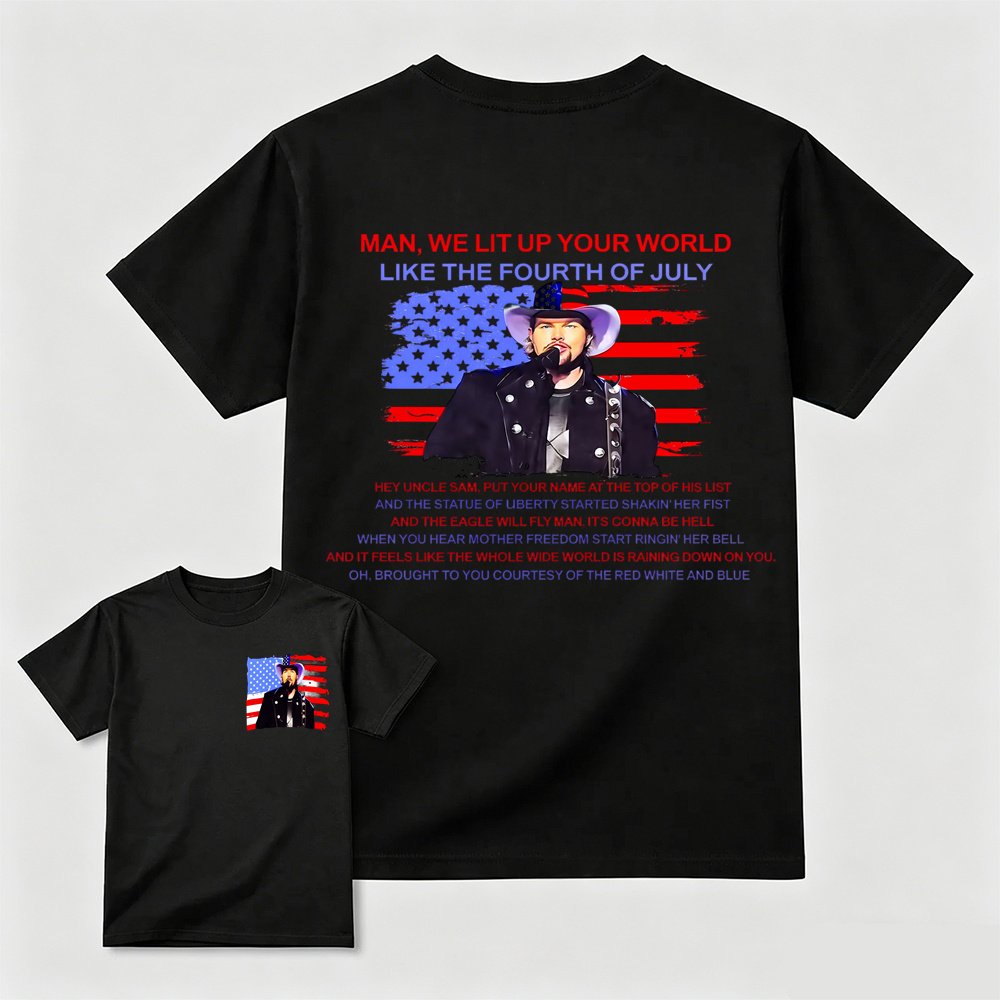 Rural American Independence Day Patriotic Music Graphic Short Sleeve T-shirt