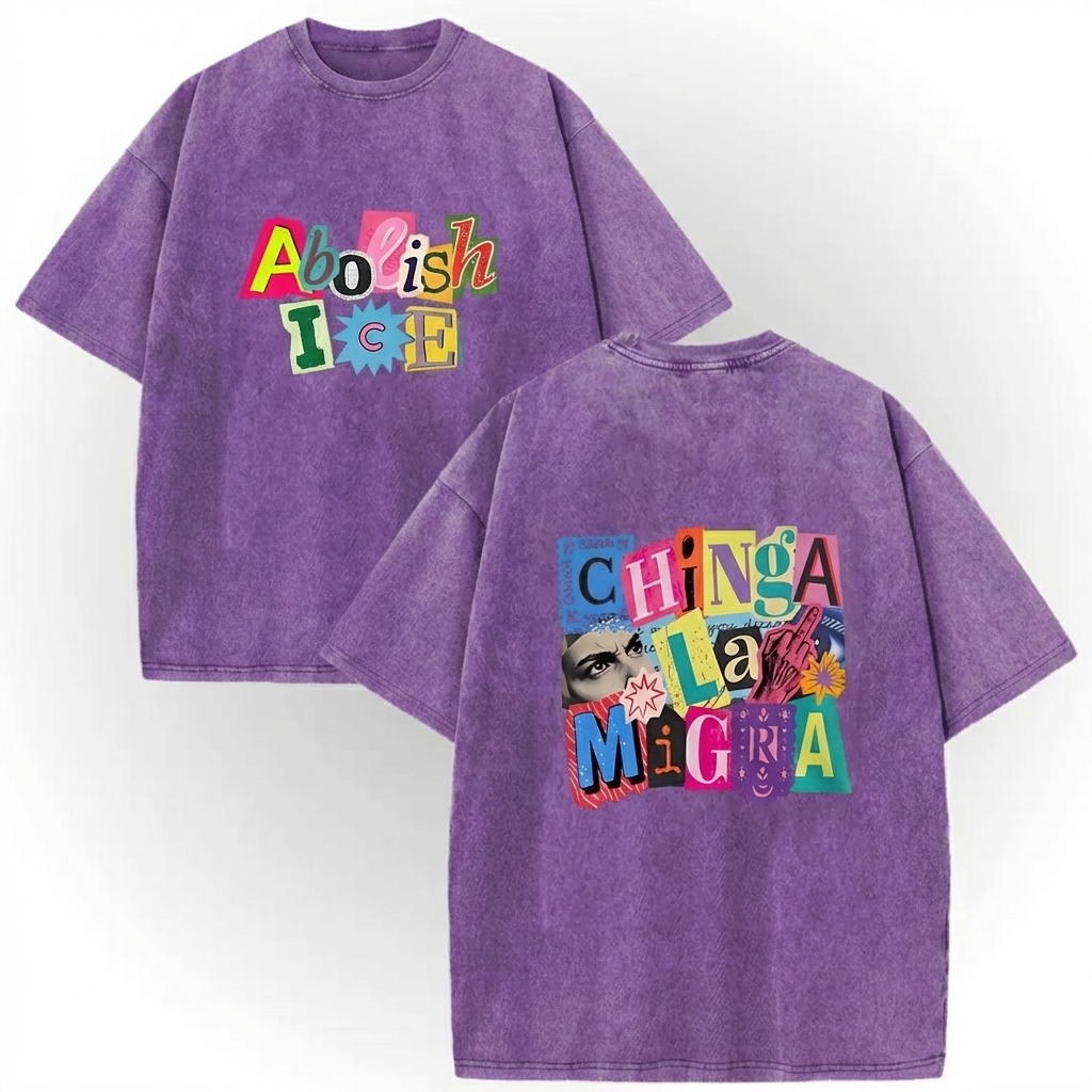 ICE OUT Anti ICE Magazine Letters Unisex T-shirts