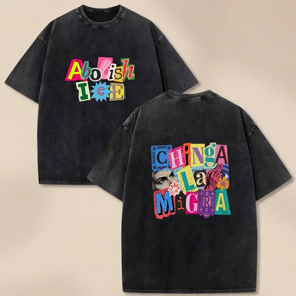 ICE OUT Anti ICE Magazine Letters Unisex T-shirts