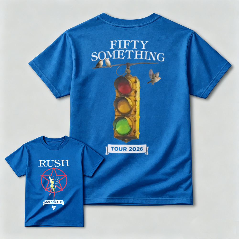 Vintage Traffic Light Bird Graphic Double Sided Rock T-Shirt