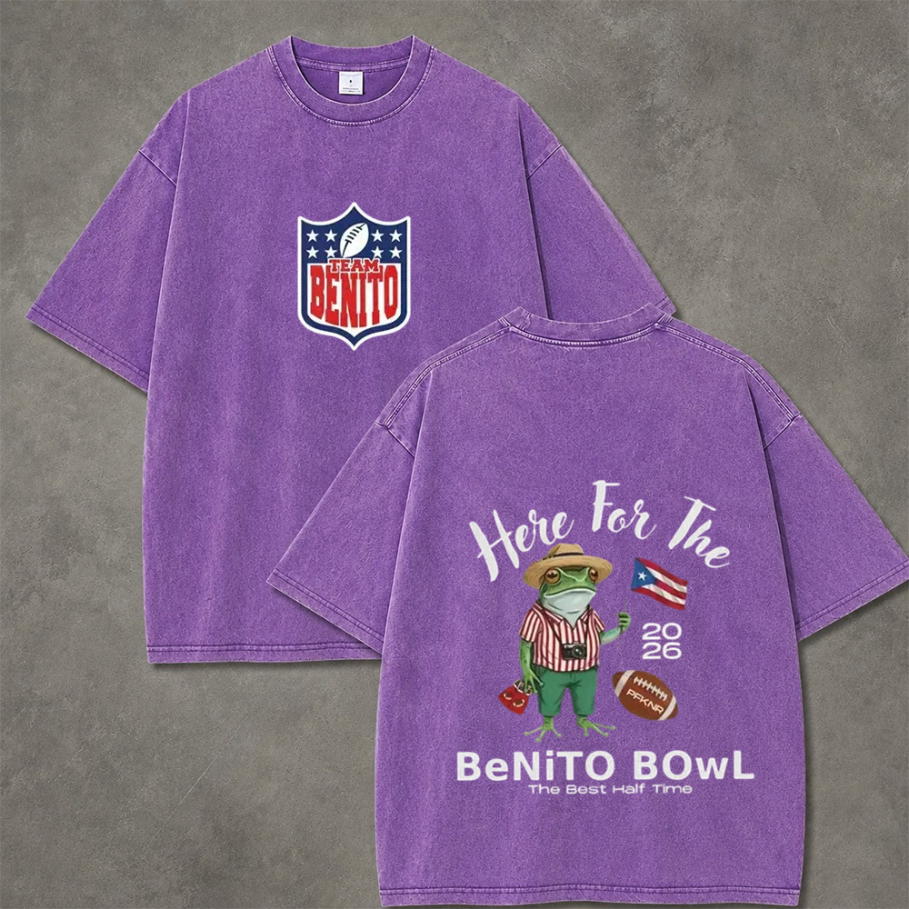 Game Day Frog Retro Vintage Washed T-Shirt