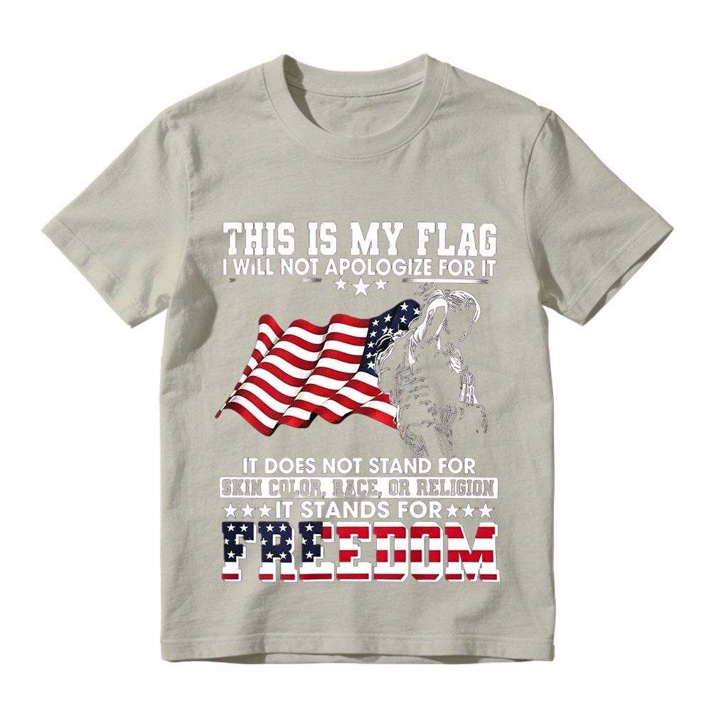 Soldier Silhouette USA Flag Patriotic T-Shirt