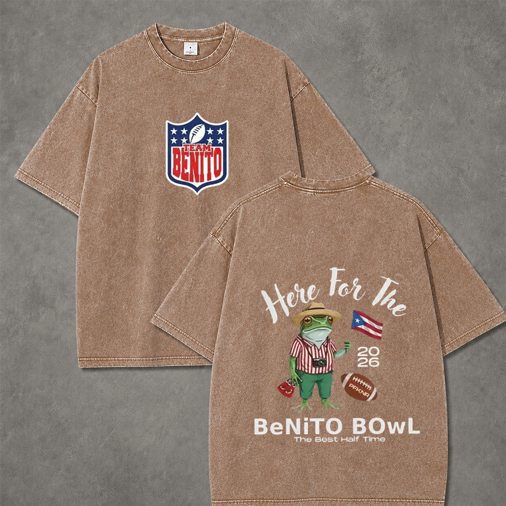 Game Day Frog Retro Vintage Washed T-Shirt