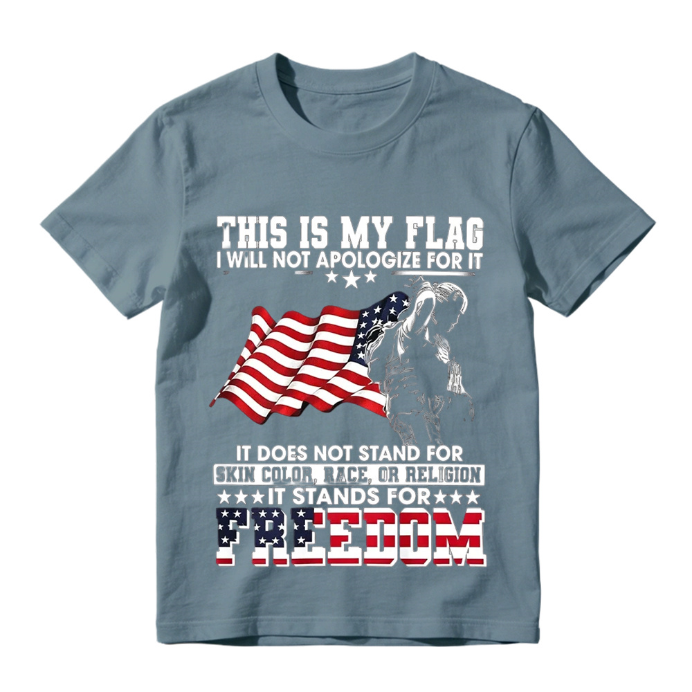 Soldier Silhouette USA Flag Patriotic T-Shirt
