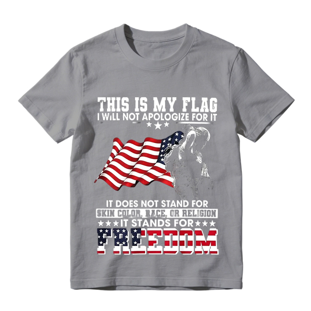 Soldier Silhouette USA Flag Patriotic T-Shirt