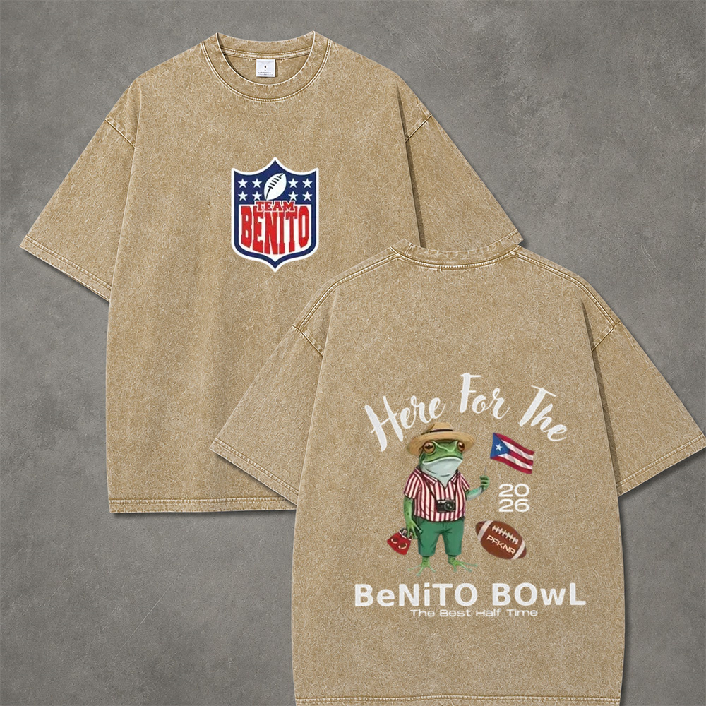 Game Day Frog Retro Vintage Washed T-Shirt