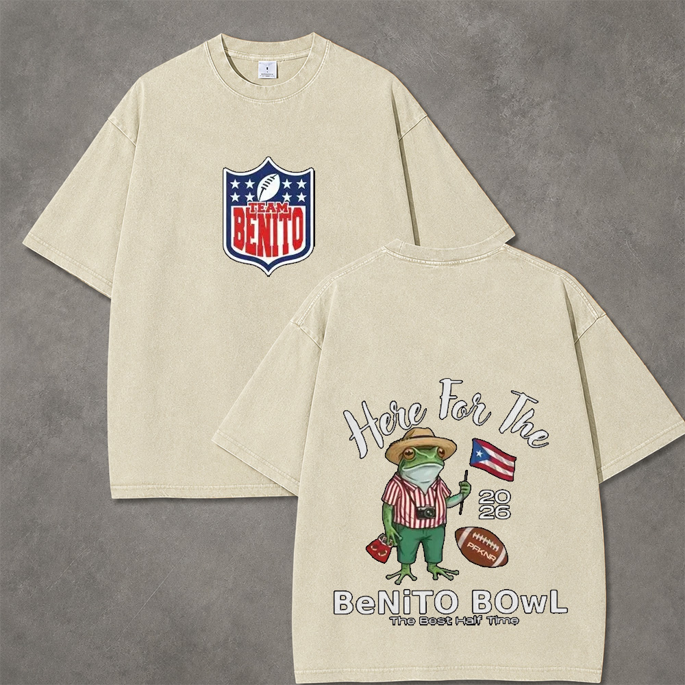 Game Day Frog Retro Vintage Washed T-Shirt