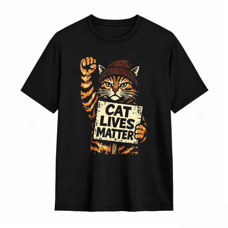 Cat Lives Matter Tiger Protest tshirt 100% cotton