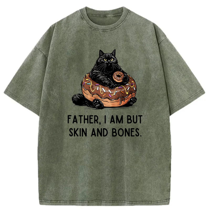 Black Cat On Donut With Text Below tshirt 100% cotton