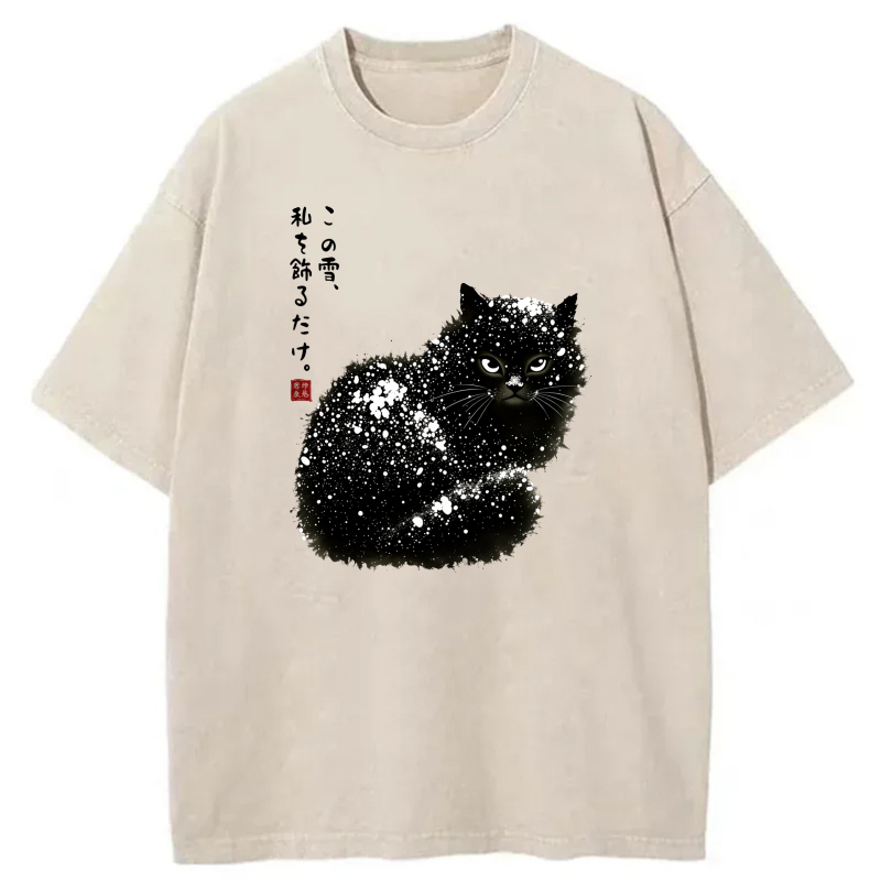 White Cat With Japanese Text And Red Seal tshirt 100% cotton