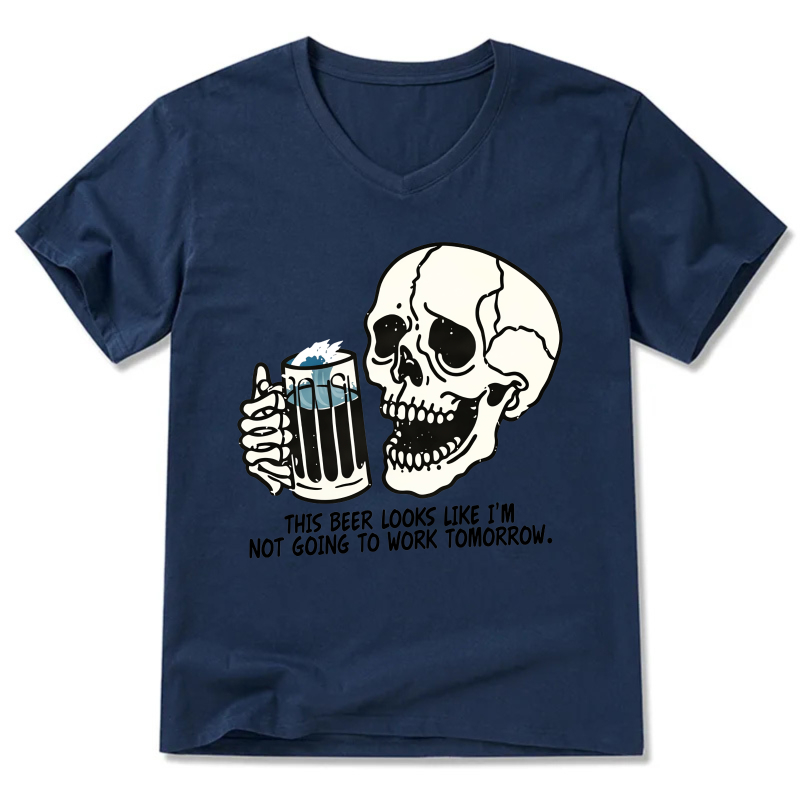 Funny Skull Beer T-Shirt With Humor Quote For Party And Casual Wear
