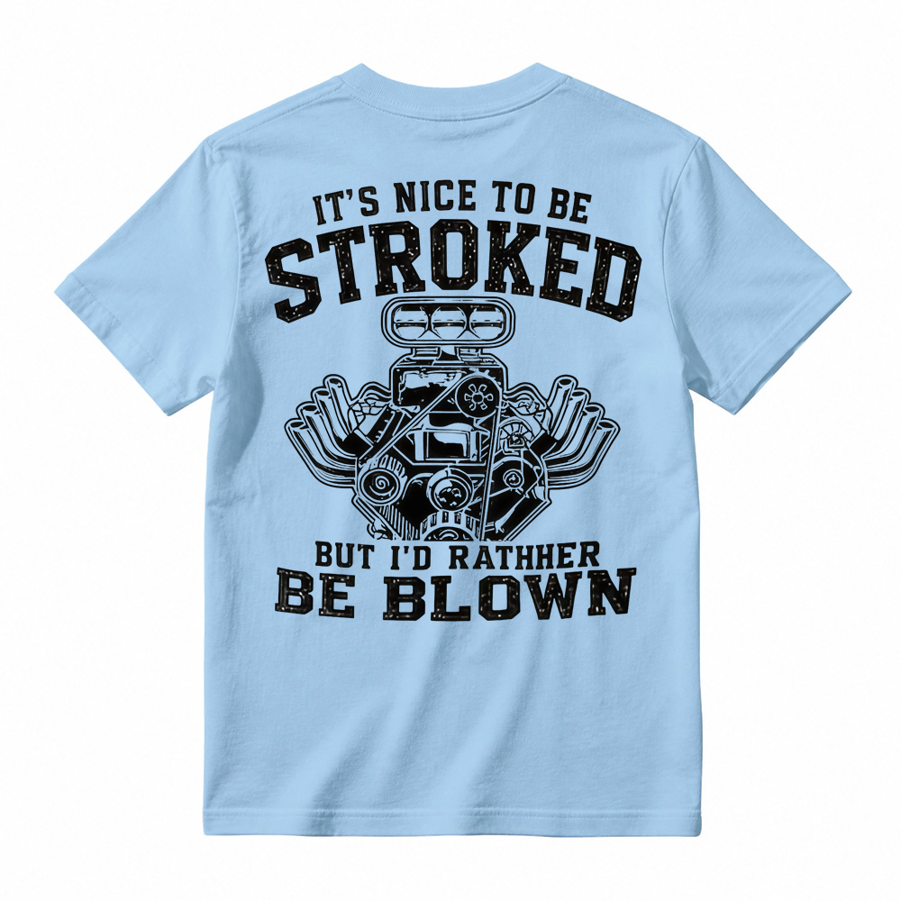 "Stroked & Blown" V8 Engine Humor T-shirt