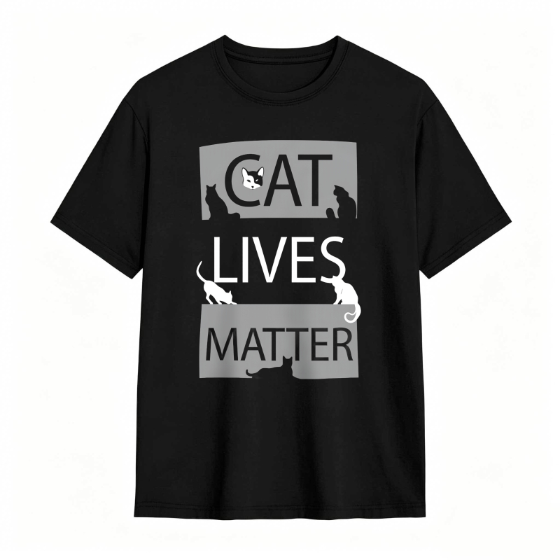 Cat Lives Matter With Cat Silhouettes tshirt 100% cotton
