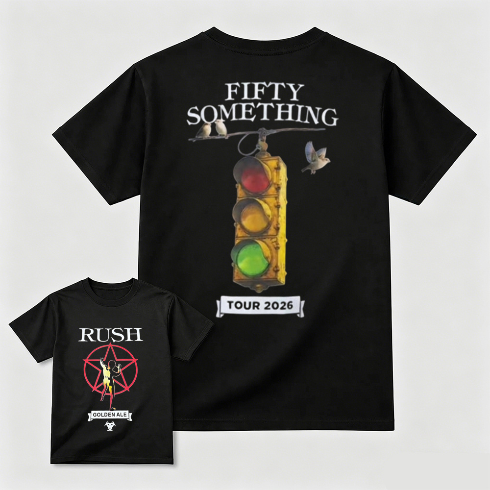 Vintage Traffic Light Bird Graphic Double Sided Rock T-Shirt