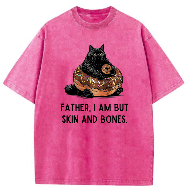Black Cat On Donut With Text Below tshirt 100% cotton