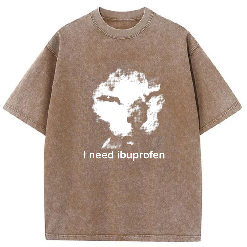 Cat Face With Text I Need Ibuprofen tshirt 100% cotton