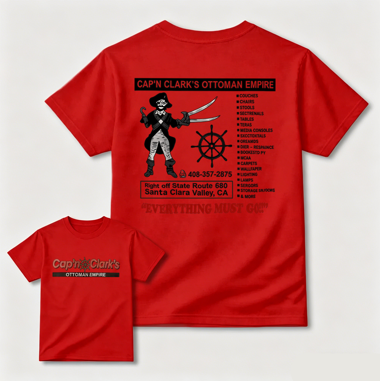Cap'n Clark's Ottoman Empire Funny Pirate T-Shirt