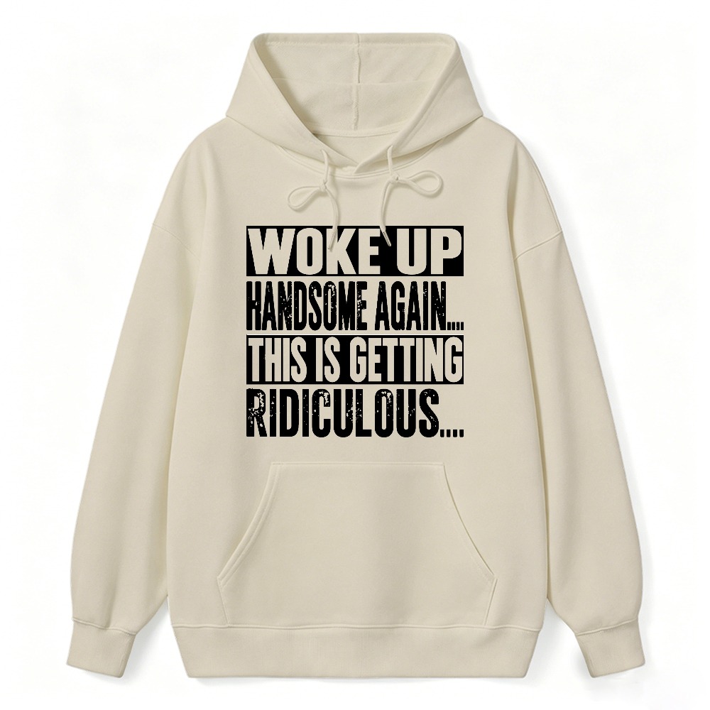 Funny Woke Up Handsome Again Quote Box Frame Vintage Graphic Sweatshirt