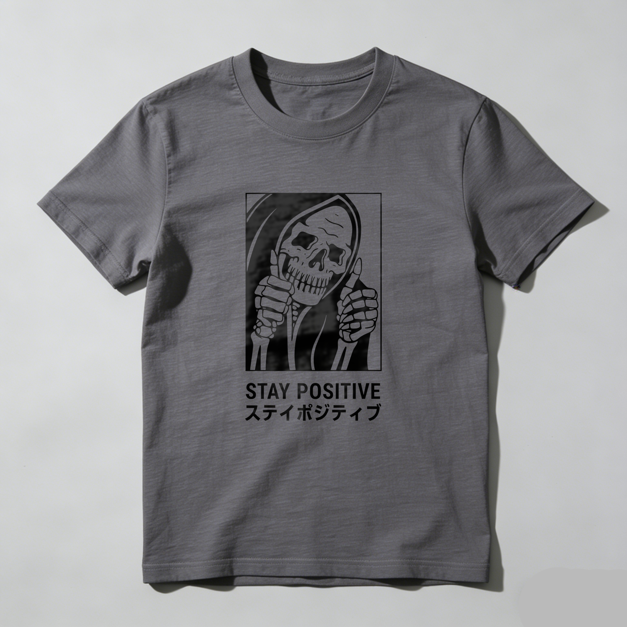 Grim Reaper Giving Thumbs Up With Smile tshirt 100% cotton