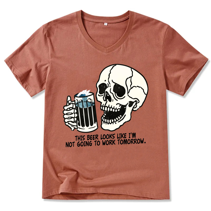 Funny Skull Beer T-Shirt With Humor Quote For Party And Casual Wear