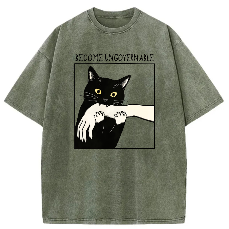 Black Cat Holding Human Arm tshirt 100% cotton