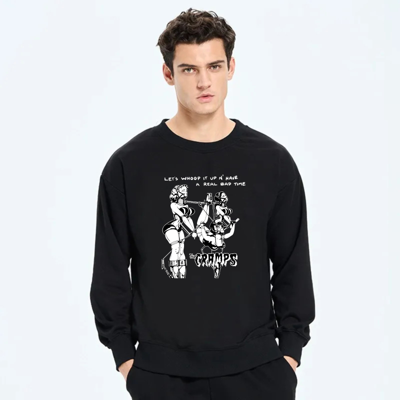 The Cramps Let's Whoop It Up And Have A Real Bad Time Sweatshirt Black Band Music Rockabilly Punk Horror Graphic Crewneck Sweatshirt