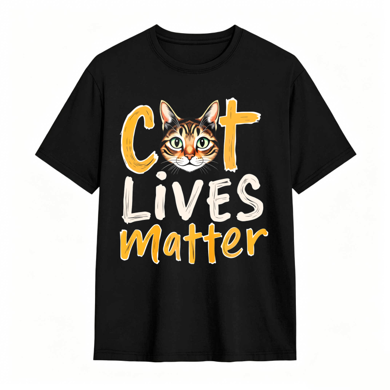 Cat Lives Matter With Cat Face tshirt 100% cotton